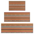 thumbnail image 1 of Orange Ethnic Stripe Pattern Kitchen Rugs Sets Of 3,Kitchen Runner Rugs Non Skid Washable,Decorative Kitchen Floor Mats for Kitchen,Sink,Laundry,17"x30"+ 17"x47" + 17"x59", 1 of 6