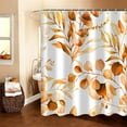 thumbnail image 1 of Orange Eucalyptus Leaf Shower Curtain, Orange Botanical Watercolor Plants Bathroom Curtain Bathtub Home Decor Waterproof Fabric Machine Washable with 12 PCS Hooks,84" Wx72L, 1 of 6