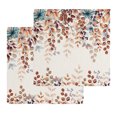 thumbnail image 1 of Orange Eucalyptus Leaves Kitchen Dish Towels for Drying Dishes Set of 2, Botanical Fall Rustic Beige Waffle Weave Microfiber Hand Tea Bathroom Towels Quick Dry & Absorbent Towel 12x12, 1 of 7
