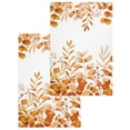 thumbnail image 1 of Orange Eucalyptus Leaves Kitchen Dish Towels for Drying Dishes Set of 2, Watercolor Spring Summer Botanical Waffle Weave Microfiber Hand Tea Bathroom Towels Quick Dry & Absorbent Towel 15.7x23.6, 1 of 7
