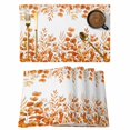 thumbnail image 1 of Orange Eucalyptus Leaves Placemats Set of 12, Watercolor Spring Summer Botanical Placemats for Dining Table, Place Mats for Kitchen Tabletop, Waterproof Wipeable Dining Table Mats Set, 1 of 9