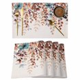 thumbnail image 1 of Orange Eucalyptus Leaves Placemats Set of 4, Botanical Fall Rustic Beige Placemats for Dining Table, Place Mats for Kitchen Tabletop, Waterproof Wipeable Dining Table Mats Set, 1 of 9