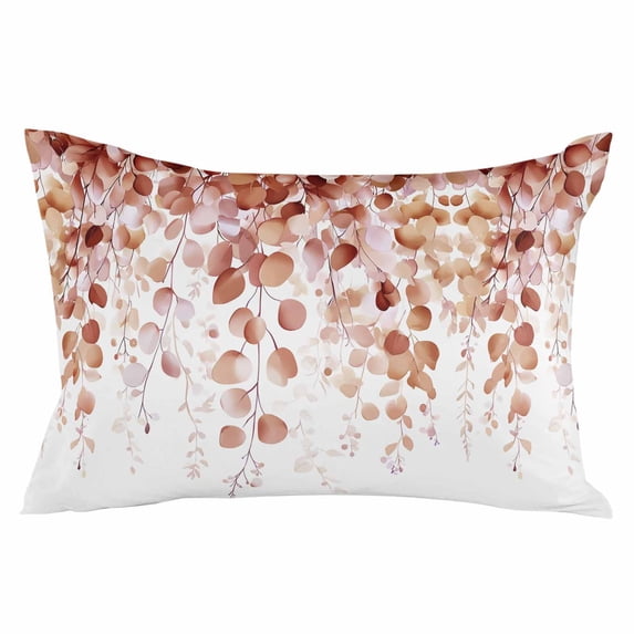 Orange Eucalyptus Throw Pillow Cover 20 x 30 Inch Decorative Pillow Cover Botanical Leaves Branch Spring Summer Lumbar Pillowcase Seasonal Rectangle Cushion Case for Couch Sofa Bed Living Room
