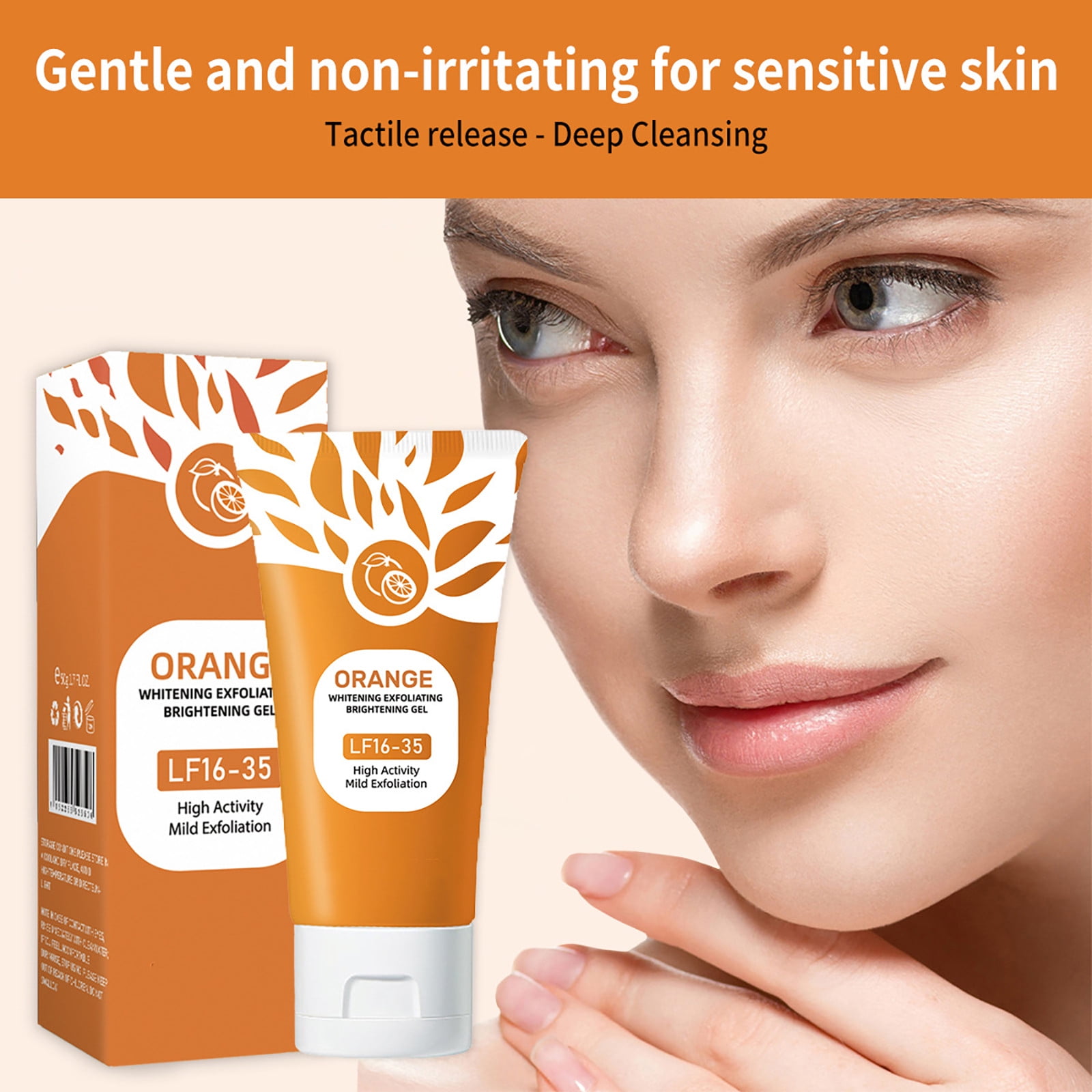 Orange Exfoliating Gel for Face Body Skin, Orange Exfoliate Gel Face