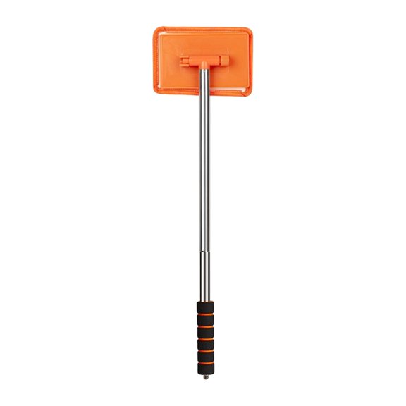 Orange Extendable Car Window Cleaning Brush, Telescoping Microfiber Windshield Mop Long Handle