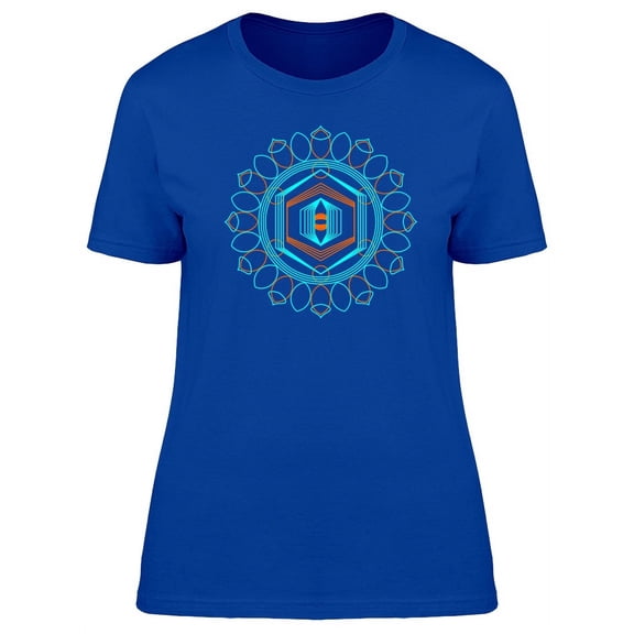 Orange Eye Mandala T-Shirt Women -Image by Shutterstock, Female Medium