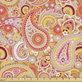 thumbnail image 1 of Ambesonne Orange Fabric by the Yard Upholstery, Paisley, 10 Yards, Multicolor, 1 of 4