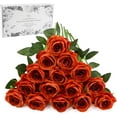 thumbnail image 1 of Orange Fake Roses Artificial Flowers - Fake Artificial Roses Silk Flowers with Stems for Home Wedding Hotel Office Centerpiece Decor（Burnt Orange）, 1 of 5