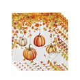 thumbnail image 1 of Orange Fall Cloth Napkins Set of 4 Reusable Dinner Napkins, Thanksgiving Pumpkins Maple Leaf Branch Cocktail Napkin Washable Table Napkins for Wedding/Holiday Party/Baby Shower 20"x20", 1 of 7