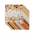 thumbnail image 1 of Orange Fall Cloth Napkins Set of 8 Reusable Dinner Napkins, Thanksgiving Pumpkins Sunflower Rustic Cocktail Napkin Washable Table Napkins for Wedding/Holiday Party/Baby Shower 20"x20", 1 of 7