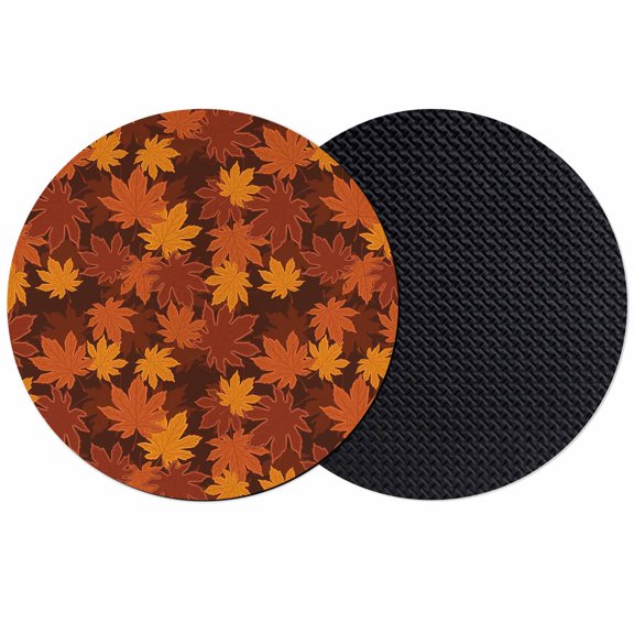 Orange Fall Coasters Set of 2, Absorbent Coasters for Drinks, Autumn Maple Leaf Botanical Thanksgiving Coaster for Desk Coffee Table Protection, Home Decor House Warming Gifts 4"