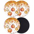 thumbnail image 1 of Orange Fall Coasters Set of 4, Absorbent Coasters for Drinks, Thanksgiving Pumpkins Maple Leaf Branch Coaster for Desk Coffee Table Protection, Home Decor House Warming Gifts 4", 1 of 8