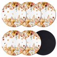 thumbnail image 1 of Orange Fall Coasters Set of 6, Absorbent Coasters for Drinks, Thanksgiving Pumpkins Sunflower Maple Leaf Coaster for Desk Coffee Table Protection, Home Decor House Warming Gifts 4", 1 of 8