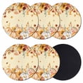 thumbnail image 1 of Orange Fall Coasters Set of 6, Absorbent Coasters for Drinks, Thanksgiving Pumpkins Sunflower Yellow Coaster for Desk Coffee Table Protection, Home Decor House Warming Gifts 4", 1 of 8