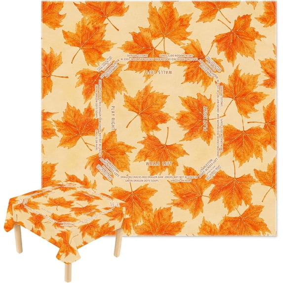 Orange Fall Maple Leaf Mahjong Tablecloth Square 55 Inch - Walmart.com