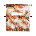 thumbnail image 1 of Orange Fall Maple Swag Curtains for Living Room/Bedroom Windows, Fox Pumpkins Forest Pastoral Farmhouse Kitchen Curtains and Valances Set 36 Inch Length, Light Filtering Swags Valance Curtain Panels, 1 of 5