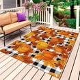 thumbnail image 1 of Orange Fall Outdoor Rug for Patio/Deck/Porch, Non-Slip Large Area Rug 6 x 9 Ft, Pumpkins Thanksgiving Maple Leaf Plaid Indoor Outdoor Rugs Washable Area Rugs, Reversible Camping Rug Carpet Runner, 1 of 8