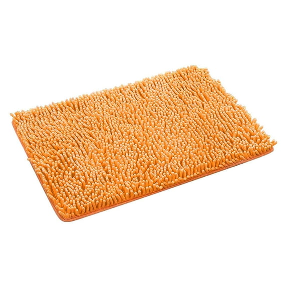 Orange Fall Plush Chenille Bath Rugs Extra Soft And Absorbent Microfiber Shag Rug,Non-Slip Runner Carpet for Tub Bathroom Shower Tub and Shower,Bathroom Rug Plush,Fall Bathroom Mat,Orange 23.6"x15.7"
