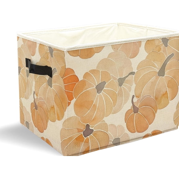 Orange Fall Pumpkin Gift Basket with Storage Bin for Closet Clothes Fall Pumpkin