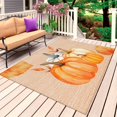thumbnail image 1 of Orange Fall Pumpkin Outdoor Rug for Patio/Deck/Porch, Non-Slip Large Area Rug 5 x 7 Ft, Thanksgiving Botanical Leaves Retro Indoor Outdoor Rugs Washable Area Rugs, Camping Rug Carpet Runner, 1 of 8