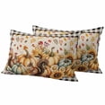 thumbnail image 1 of Orange Fall Pumpkin Outdoor Waterproof Pillow Covers, Leaves Sunflower Squirrel Retro Plaid Decorative Rectangle Throw Pillowcase Sofa Cushion Sham for Patio/Couch/Chair, 20"x12" 2 Pack, 1 of 8