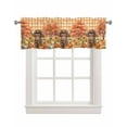 thumbnail image 1 of Orange Fall Pumpkins Kitchen Valances for Windows Farmhouse Linen Window Valance Curtain for Living Room Window Treatment Thanksgiving Cow Autumn Trees Plaid Valance Rod Pocket Topper, 42 x 18 Inch, 1 of 6