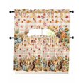 thumbnail image 1 of Orange Fall Pumpkins Swag Curtains for Living Room/Bedroom Windows, Leaf Squirrel Country Plaid Farmhouse Kitchen Curtains and Valances Set 36 Inch Length, Swags Valance Curtain Panels, 1 of 5