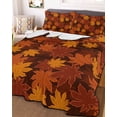 thumbnail image 1 of Orange Fall Queen Size Down Alternative Comforter, Lightweight Comforter Quilt Bedding Set with Pillow Shams Autumn Maple Leaf Botanical Thanksgiving All Seasons Bed Comforter Duvet Insert 90"x96", 1 of 6