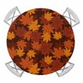 thumbnail image 1 of Orange Fall Round Tablecloth for 36-44 Inch Tables,Fitted Table Cover with Elastic Edge,Autumn Maple Leaf Botanical Thanksgiving Waterproof Outdoor Table Cloth Protector for Patio Garden Dinner, 1 of 9