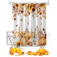 thumbnail image 1 of Orange Fall Shower Curtain Set ，Waterproof Fabric Shower Curtains Thanksgiving Pumpkins Sunflower Maple Leaf Shower Curtains for Bathroom,Bathroom Decor 36"x72", 1 of 7
