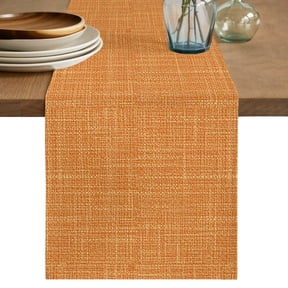 Orange Fall Table Runner 36 Inches, Short Dining Table Runners Dresser Scarves, Rustic Farmhouse Solid Color Kitchen Coffee Tablerunner for Tabletop Party Birthday Holiday Wedding Baby Shower 13"x36"