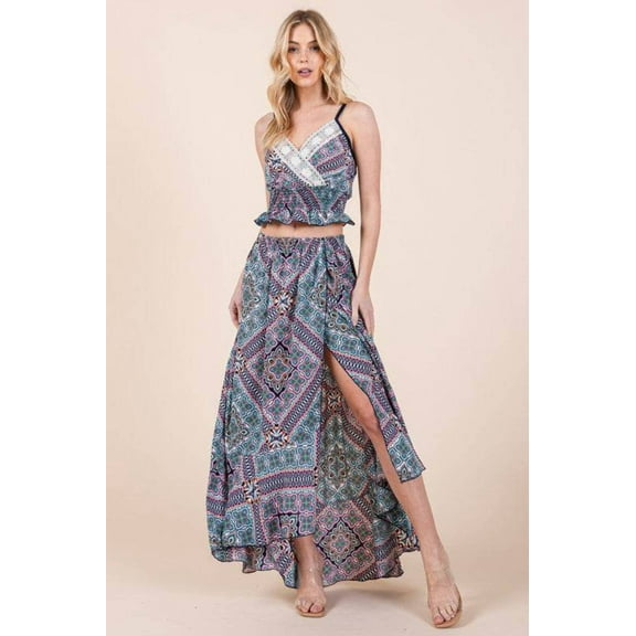 Orange Farm Tribal Print Skirt Set - Rosa Apparel