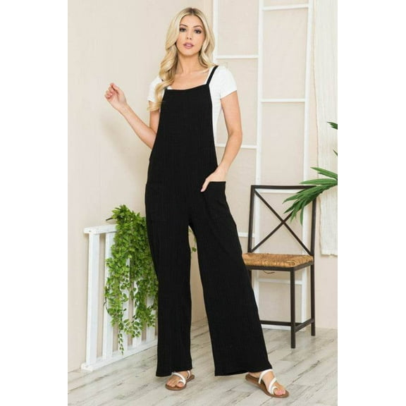 Orange Farm Wide Leg Premium Cotton Rib Overalls, Women's