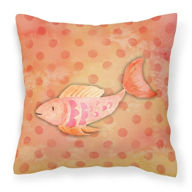 Orange Fish Watercolor Fabric Decorative Pillow