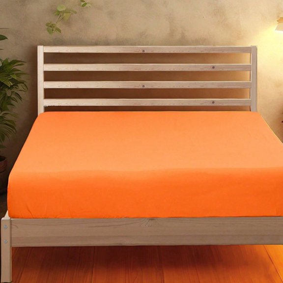 Orange Fitted Sheet – Microfiber Fabric With Deep Pocket For Secure Fit