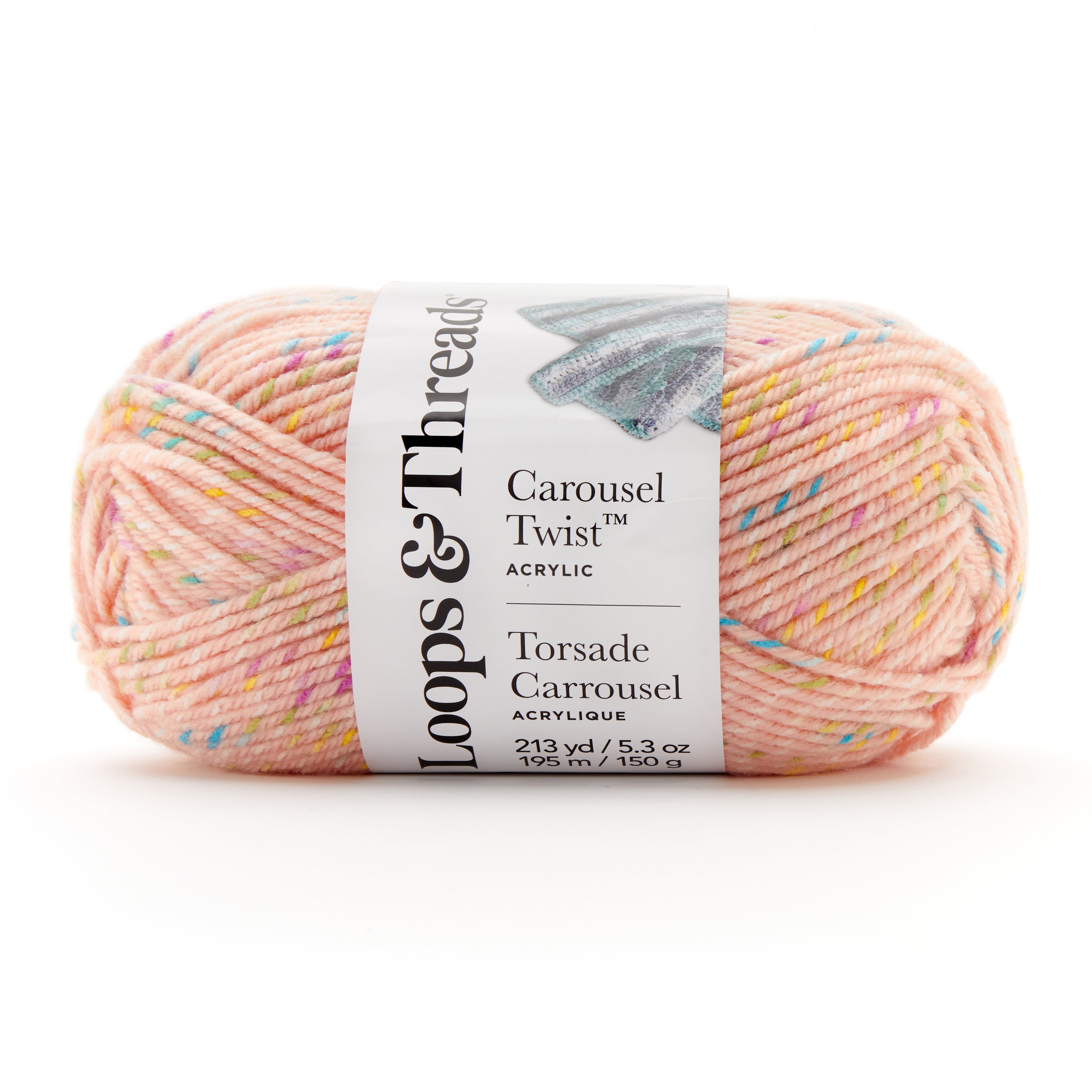 Loops & Threads Orange Fizz Carousel Twist Yarn - Bulky Weight Yarn for Knitting, Crochet, Weaving, Arts & Crafts, 15 Pack
