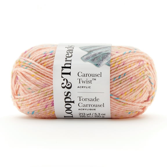 Orange Fizz Carousel Twist Yarn by Loops & Threads – Bulky Weight Yarn for Knitting - Crochet - Weaving - Arts & Crafts - 15 Pack