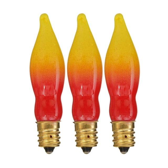 Orange Flame 7Watt C7 Replacement Christmas Bulbs, 3Pack, Holiday