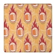 thumbnail image 1 of Orange Flaming Footballs Pattern Square Fitted Tablecloth with Elastic Edge,Square Table Cover,Washable Elastic Table Cover for Home Kitchen Party Decor 36"x36", 1 of 6