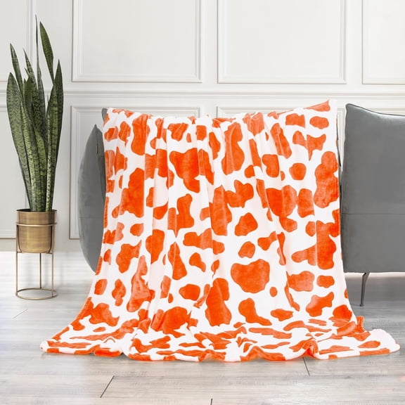 Orange Fleece Blankets Bulk Soft Throw Blanket Orange Warm Throw Blanket for Bed