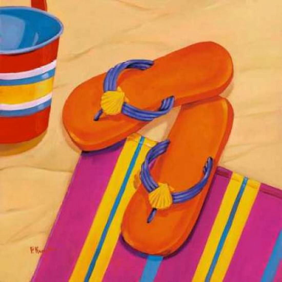 Orange Flip Flops Canvas Art - Paul Brent (24 x 24)