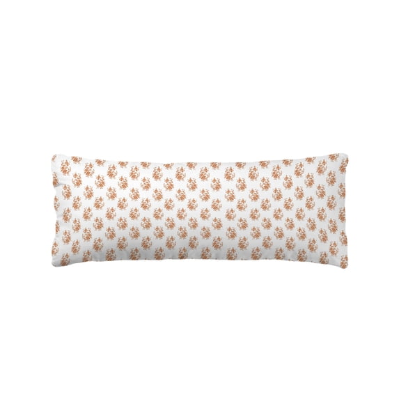 Orange Floral Body Pillow Cover 20 x 54 Inch Decorative Pillow Cover Rustic Leaves Flowers Country Botantical Lumbar Pillowcase Seasonal Rectangle Cushion Case for Couch Sofa Bed Living Room