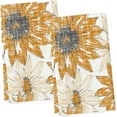 thumbnail image 1 of Orange Floral Boho Kitchen Towels Dish Towels, 18x26 Inch Seasonal Spring Summer Decoration Hand Towels Set of 2, 1 of 6