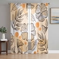 thumbnail image 1 of Orange Floral Fall Sheer Curtains 84 Inch Length 2 Panels Set, Thanksgiving Botanical Maple Leaf Voile Window Treatment Rod Pocket Curtains Sheers Drapes for Bedroom/Living Room/Kitchen 52"x84"x2, 1 of 7