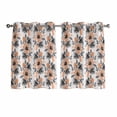 thumbnail image 1 of Orange Floral Kitchen Curtains Window Panels, Abstract Watercolor Flower Leaf Plant Insulated Window Treatment Curtain, Grommet Curtains for Bedroom/Living Room/Bathroom, 2 Piece 52"Wx45"L, 1 of 8