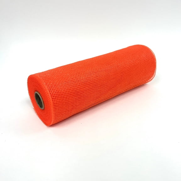 Orange - Floral Mesh Wrap Solid Color - ( 10 Inch x 10 Yards )