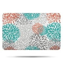 Orange Floral and Petal Pattern Bathroom Rugs Mat,Non Slip Microfiber Bathroom Rug,Rubber Backing,Soft Bathroom Mats for Bathroom Floor,Tub and Shower,17x27in(43x68cm)