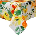 thumbnail image 1 of Orange Floral Tablecloth 60×84 inch Waterproof, Spring Summer Oblong Table Cloth Washable, Cloth Table Cover for Party Picnic Dinner Decor (Floral 01), 1 of 6