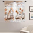 thumbnail image 1 of Orange Floral Window Curtains for Bedroom 42 x 63 Inch Rod Pocket Bird Flower Spring Retro Vintage Summer White Daisy Cottagecore Terracotta Living Room Treatment Set of 2 Curtain Panels Drapes, 1 of 6