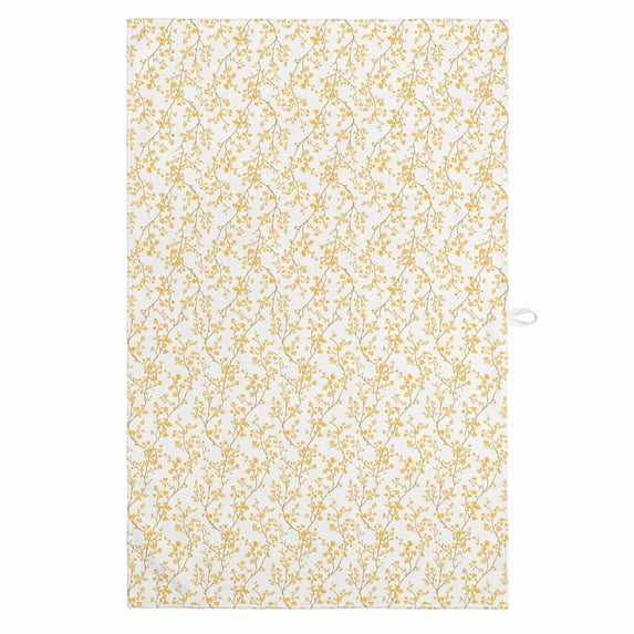 Orange Flower Leaf 1 Pack Kitchen Towel, Water Absorbent Dish Towel, Botanical Plant Floral Tree Branch Decorative Hand Towels - Quick Drying Cloth for Cooking Baking, 18x28 Inch